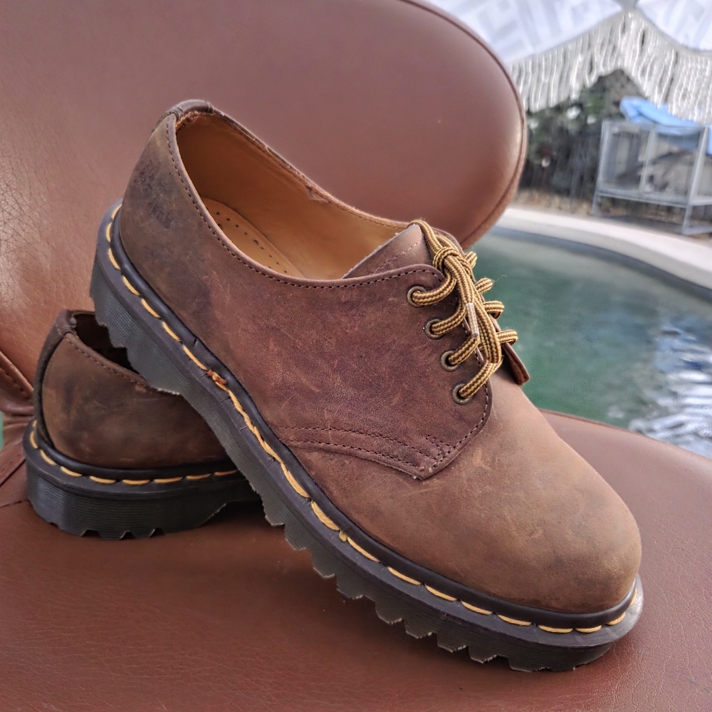 Dr. Martens Brown Oxford Shoes with Rugged Sole